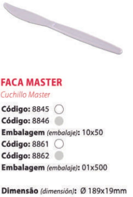 PRAFESTA - FACA MASTER CRISTAL (8846) - CX.10X50UN