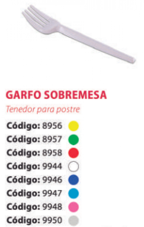 PRAFESTA - GARFO SOBREMESA ROSA (9948) - CX.20X50UN