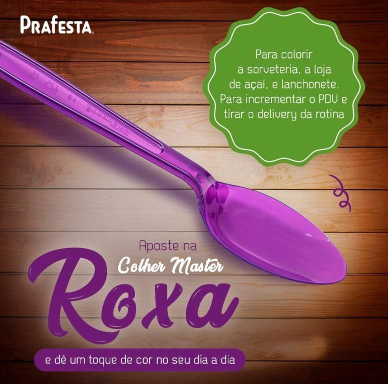 PRAFESTA - COLHER MASTER ROXA (8884) - CX.10X50UN