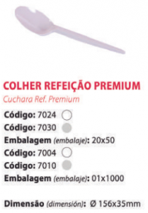 PRAFESTA - COLHER REFEICAO PREMIUM BRANCA (7004) - CX.1000UN