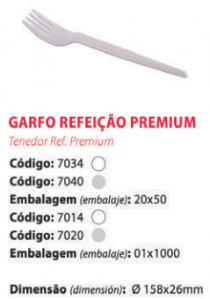 PRAFESTA - GARFO REFEICAO PREMIUM BRANCO (7014) - CX.1000UN