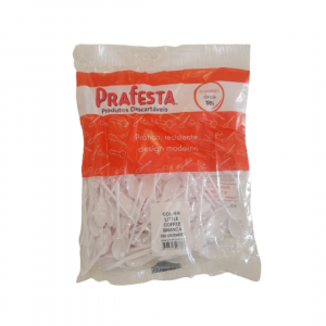 PRAFESTA - COLHER LITTLE COFFEE BRANCA (8787) - CX.30X100UN