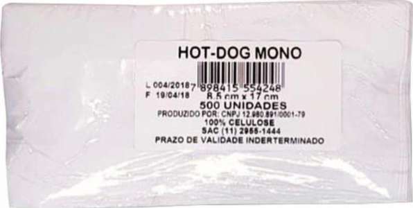 MP - SACO PAPEL MONO HOT DOG - PT.500UN