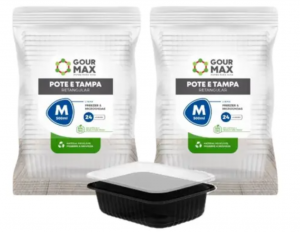 GOURMAX - KIT 500ML RETANGULAR PRETO M - CX.6X24UN