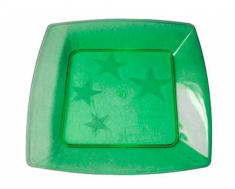 PLASTILANIA - PRATO PEQUENO SQUARE VERDE ESCURO - CX.40X10UN