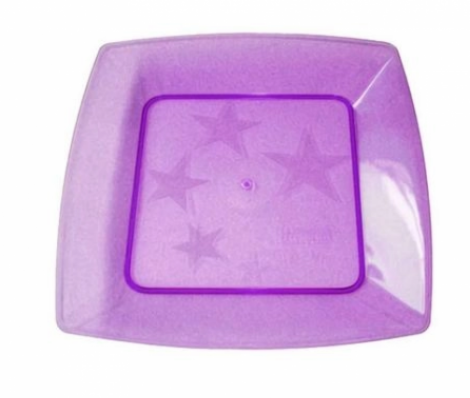 PLASTILANIA - PRATO PEQUENO SQUARE ROXO - CX.40X10UN