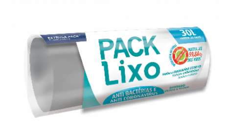 PACK LIXO ANTI COVID 030 LITROS CINZA 59X62 FD 10X30 UN