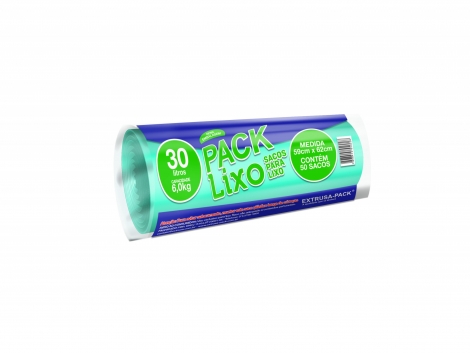 PACK LIXO 030 LITROS AZUL 59X62 RL 50 UN